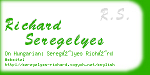 richard seregelyes business card